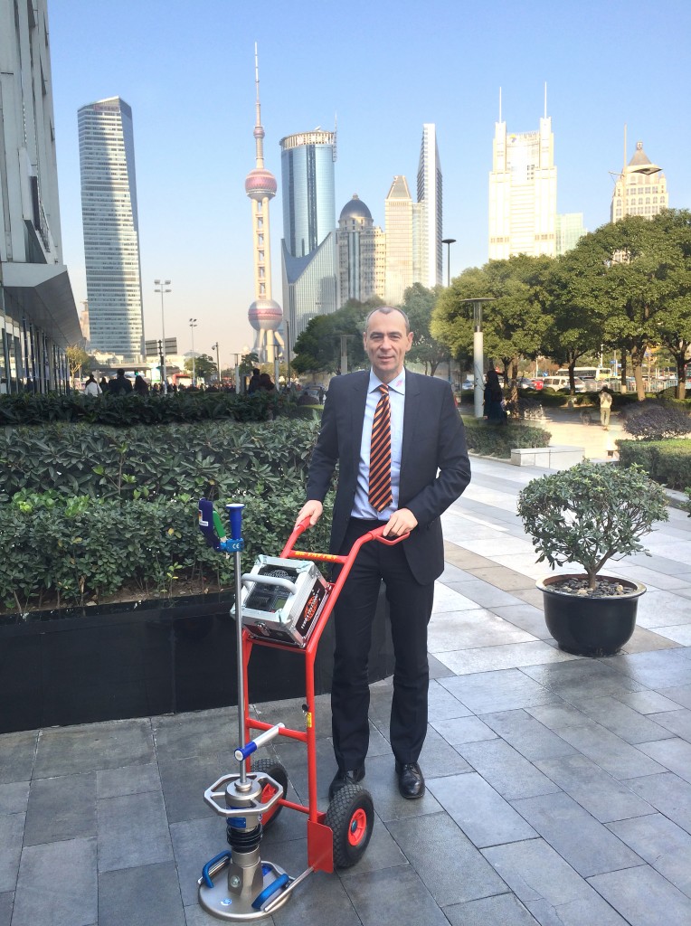 CEO Mr Schulz with TERRATEST Light Weight Deflectometer in Shanghai