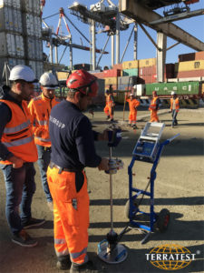 TERRATEST Light Falling Weight deflectometer in action - La Spezia-with Logo