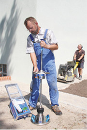 Soil compaction test equipment in use